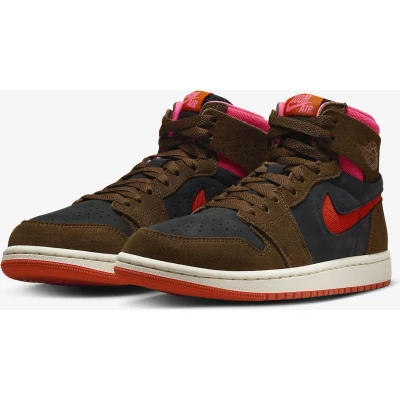 Afbeelding van Jordan AIR 1 CMFT 2 Sneakers hoog, Dames, Maat: 40, Cacao wow/picante red/black/hyper pink/sail Leer en textiel