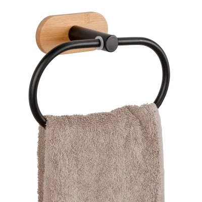 Afbeelding van Wenko Orea Turbo Loc Bamboo handdoekring zwart mat