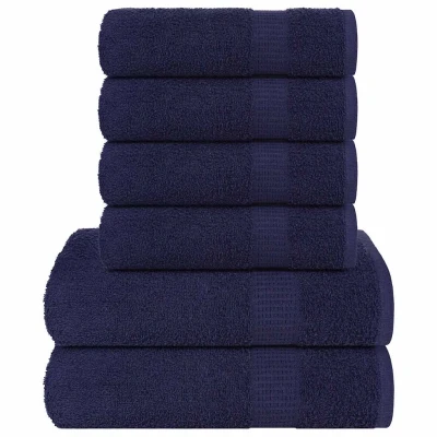 Afbeelding van 6 delige Handdoekenset 360 g/m 100% katoen marineblauw