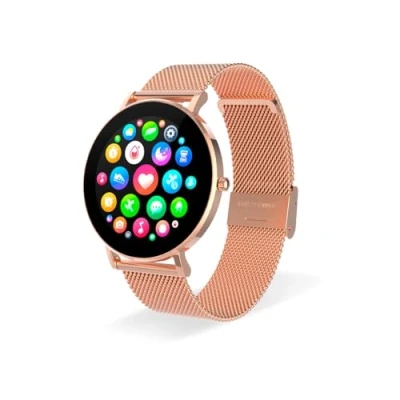 Afbeelding van Smartwatch DCU Boulevard Zilverkleurig Roos Goud 1,3&quot;