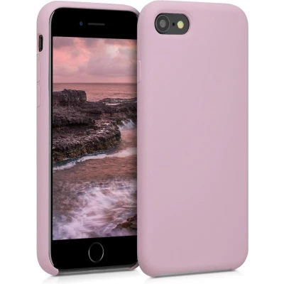 Afbeelding van kwmobile telefoonhoesje geschikt voor Apple iPhone SE (2022) / (2020) 8 7 Hoesje met siliconen coating Smartphone case in mauve