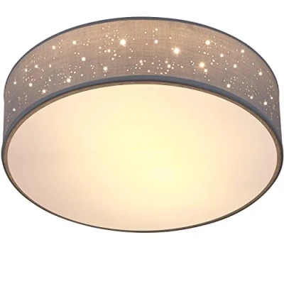 Afbeelding van Monzana Plafondlamp Sterrenhemel Rond 38cm 40 Watt Stof Grijs