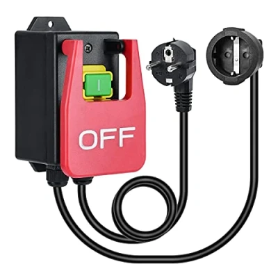 Afbeelding van Briidea Eenfasige aan/uit schakelaar, 220 V, nul spanningsschakelaar met stopcontact, machineschakelaar voor het snel uitschakelen van freestafel en andere elektrische apparaten