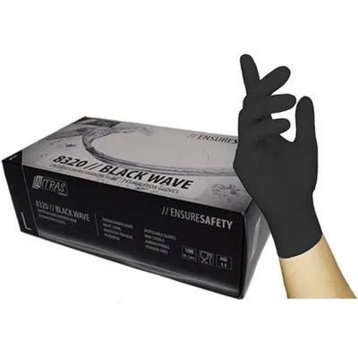 Afbeelding van Nitras Nitril Handschoenen 100 stuks Large Zwart