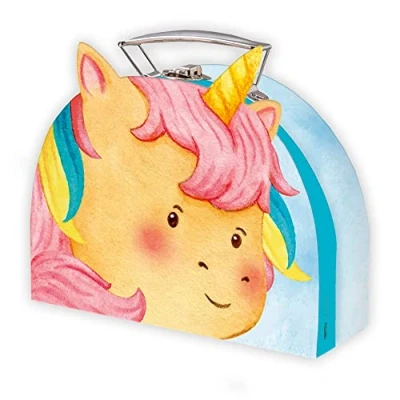 Afbeelding van Trötsch Koffer mit Formdeckel Einhorn medium: Pappkoffer Reisekoffer Kinder Spielkoffer