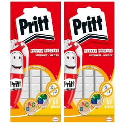 Afbeelding van Pritt multi Fix zelfklevende stippen 130 stuks, universele tack pads, verwijderbaar, schone behandeling, herbruikbaar, zonder oplosmiddelen