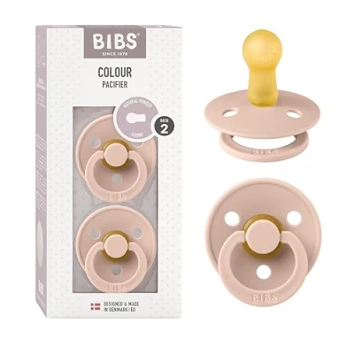 Afbeelding van BIBS Colour Speen verpakking van 2 stuks. BPA vrij, Ronde speen. Natuurlijk rubberlatex, Maat (6 18 maanden), Blush/Blush