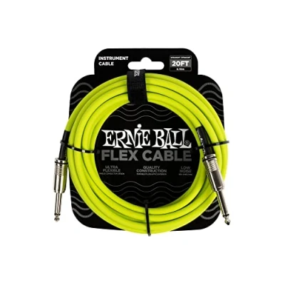 Afbeelding van Ernie Ball 6419 Flex gitaar kabel 6 meter geel