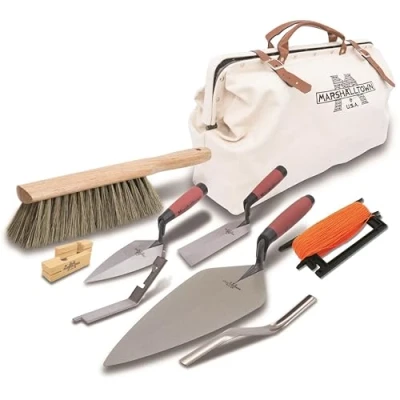 Afbeelding van Marshalltown gereedschapsset voor metselaars met canvas gereedschapstas