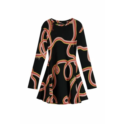 Afbeelding van Desigual LONG Sleeve WITH Streamers Gebreide jurk voor kinderen, Maat: 146/152, Black