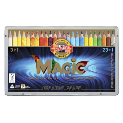 Afbeelding van Kleurpotloden Koh i Noor Jumbo Magic doos 24 kleuren