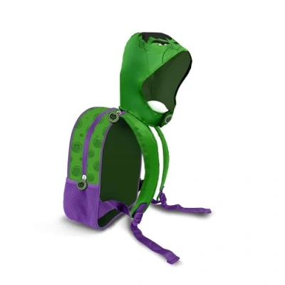 Afbeelding van Hulk Go! Rugzak met capuchon, Groen, 26 x 31 cm, inhoud 8,5 l, Eén maat, capuchon
