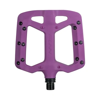 Afbeelding van Funn Taipan fietspedalen van met glasvezel versterkt thermoplast 9/16 inch CrMo assen en scheenbeen vriendelijke pennen voor MTB/BMX/stedelijk/gravel rijden (Paars)