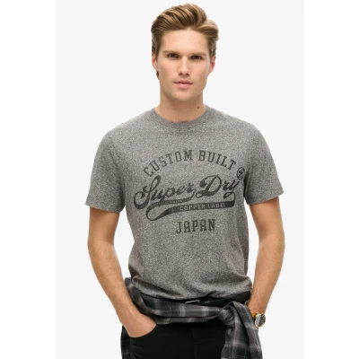 Afbeelding van Superdry Label WORK Tshirt print, Heren, Maat: XL, Light grey true grit