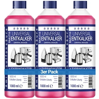 Afbeelding van 3 x 1000 ml universele ontkalker voor volautomatische koffiemachines en koffiezetapparaten, 8 ontkalkingen per 125