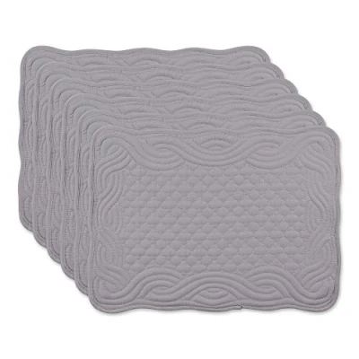 Afbeelding van DII Farmhouse Collection gewatteerde placemats grijs 6 delig