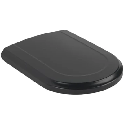 Afbeelding van Villeroy &amp; Boch Hommage wc bril, toiletdeksel met softclosemechanisme, afneembare toiletbril van onbreekbaar duroplast, deksel, origineel reserveonderdeel, ovaal, mat