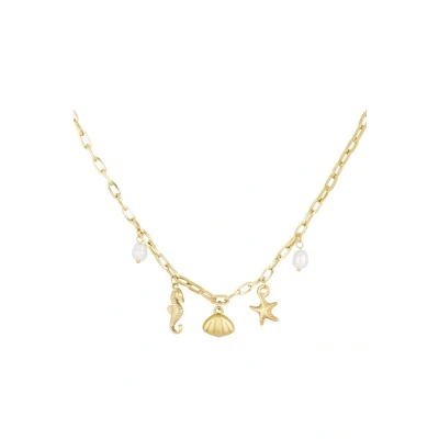 Afbeelding van Zeepaardje ketting goudkleur Moederdag Cadeau Zee parels