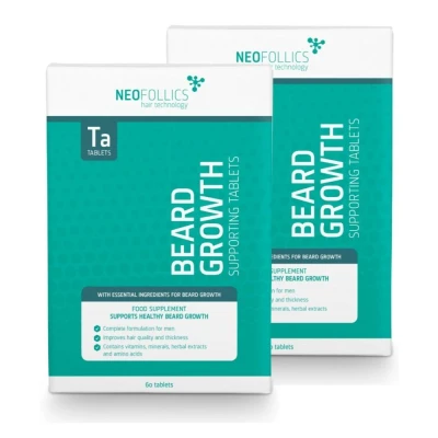 Afbeelding van Neofollics Beard Growth Supporting Tablets 2x60st