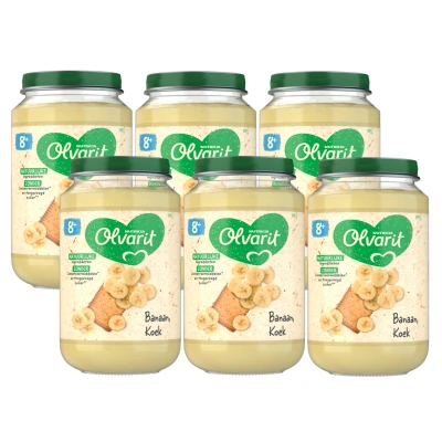 Afbeelding van Olvarit 8m+ Banaan Multi verpakking 6x200GR