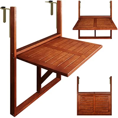 Afbeelding van Casaria Balkon hangtafel Acaciahout 65x45x87cm FSC gecertificeerd inklapbaar