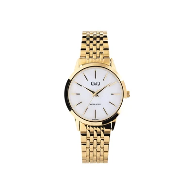 Afbeelding van Q &amp; dames Q&amp;Q Goudkleurig Horloge parelmoer Staal 31.80 mm