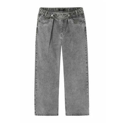 Afbeelding van NAME IT Meisjes Nlfnilizza DNM Hw Wide Pant jeansbroek, Lichtgrijs denim, 170