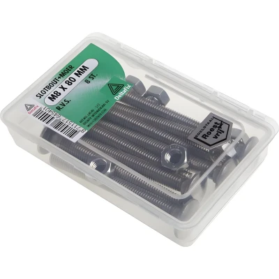 Afbeelding van Deltafix Slotbout + Moer M8x40mm 10 stuks RVS