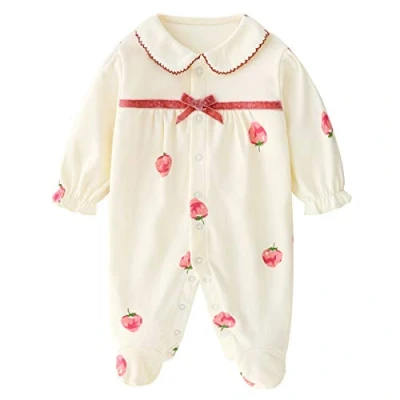 Afbeelding van Baby meisjes overall romper pyjama katoen lange mouwen body 9 12 maanden
