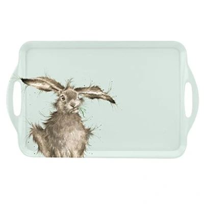 Afbeelding van Portmeirion Home &amp; Gifts Wrendale Dienblad met groot handvat (haas), melamine, meerkleurig, 20 x 29,5 48 cm (meerkleurig, cm)