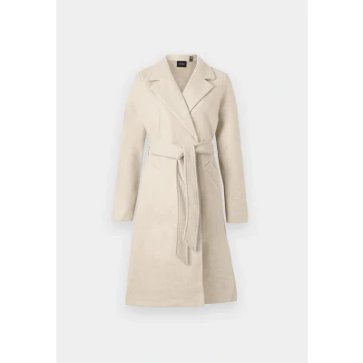Afbeelding van Vero Moda Vmfortuneaya LONG Mantel, Dames, Maat: Small, Oatmeal