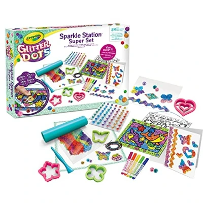 Afbeelding van CRAYOLA 25 1085 Glitter Dots Sparkle Station Deluxe, Creatieset, Een leuk cadeau voor kinderen vanaf 5 jaar oud