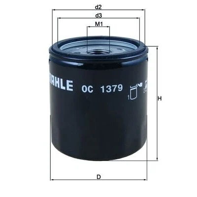 Afbeelding van Oliefilter MAHLE ORIGINAL OC 1379