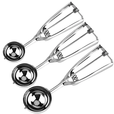 Afbeelding van Cookie Scoop Set RVS Ice Cream Scoops Trigger Meloen Vlees Aardappel Mashers Fruit Ballers voor Bakken Keuken Bruiloft Pack van 3