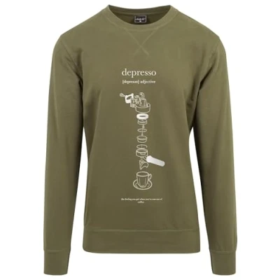 Afbeelding van Upscale by Mister Tee Depresso Crewneck Sweater, Heren, Maat: XS, Olive