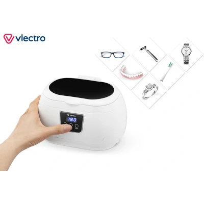 Afbeelding van Vlectro Ultrasoon Reiniger 600 ml Compact USB oplaadbaar 43 kHz