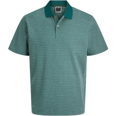 Afbeelding van JACK &amp; JONES CORE regular polo met ingebreid patroon groen