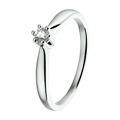 Afbeelding van Trendjuwelier huiscollectie Ring Diamant 0.08ct H SI Witgoud