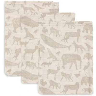 Afbeelding van Jollein Animals Nougat 3 Stuks Hydrofiel Washandjes 536 848 67044