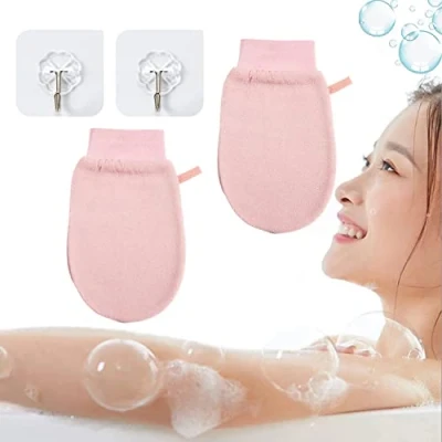 Afbeelding van Yagerod Cheekyglo Exfoliating Glove, Cheeky Glow Body Scrubber Dead Skin Mitt, Gloves For To Remove (2Pcs Pink)
