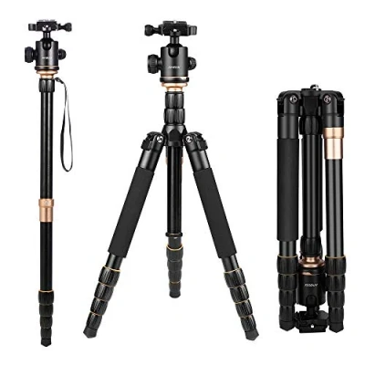 Afbeelding van Andoer Q 666 Pro DSLR Camerastatief Monopod Kogelkop Veranderbaar Draagbaar Compact Reisstatief