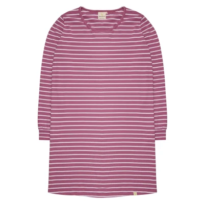 Afbeelding van greenjama Dames Sleepshirt Ringel, GOTS gecertificeerd nachthemd, grape, 36