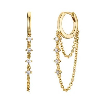 Afbeelding van NOELANI Creolen 925 Sterling Zilveren Dames Ohrschmuck, Mit Zirkonia Synth., 1,2 cm, Goud, Wordt Geleverd In Sieraden Geschenkverpakking, 2031570