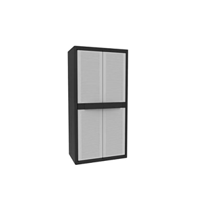 Afbeelding van Terry, Jumbo Cab 2900 Qblack, kast voor buiten met twee deuren, 3 verstelbare binnenrekken. Materiaal: kunststof, afmetingen: 89,7 x 53,7 180 cm