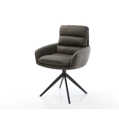 Afbeelding van Draaistoel Abelia Flex met armleuning kruisframe breed zwart antraciet vintage 360