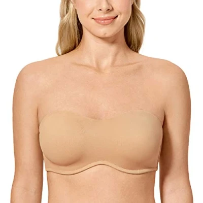Afbeelding van DELIMIRA Naadloze Grote Maten Strapless Minimizer BH Voor Dames Taupe 90G