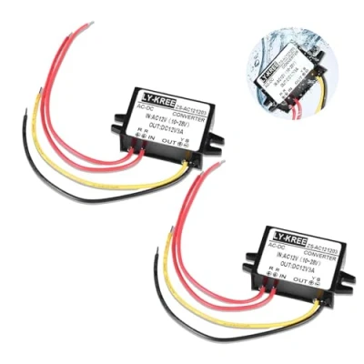 Afbeelding van 2 stuks AC DC stroomomvormer 12 V (10 28 V) naar 3 A neerwaartse omvormer, spanningsstabilisator, module, spanningsregelaar, regelaar, converter voor auto, scherm, monitorcamera,