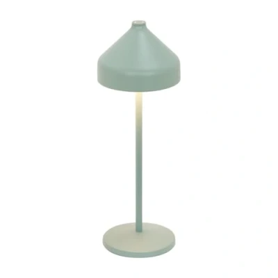 Afbeelding van Zafferano, Amelie Lamp, Snoerloze Oplaadbare Tafellamp met Touch Control, Geschikt voor Binnen en Buiten, Dimmer, 2200 3000 K, Hoogte 34 cm, Bladgroene Kleur