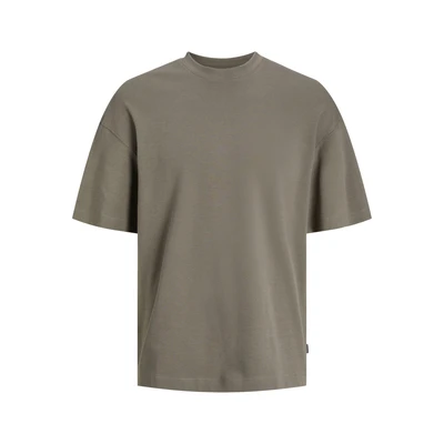 Afbeelding van Jack &amp; Jones Einfarbiges Kurzarm Dropped Shoulder Tshirt basic, Heren, Maat: Small, Braun