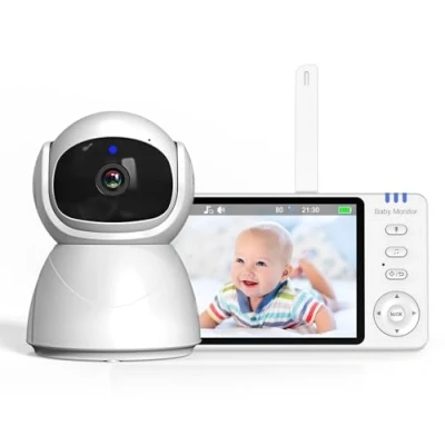 Afbeelding van OBVHNUA 5 inch Babyfoon met Camera 720P Basisbabyfoon Geen Wifi Zoom Nachtzicht 360 Pan/tilt VOX Tntercom 8 Slaapliedjes Alarmen